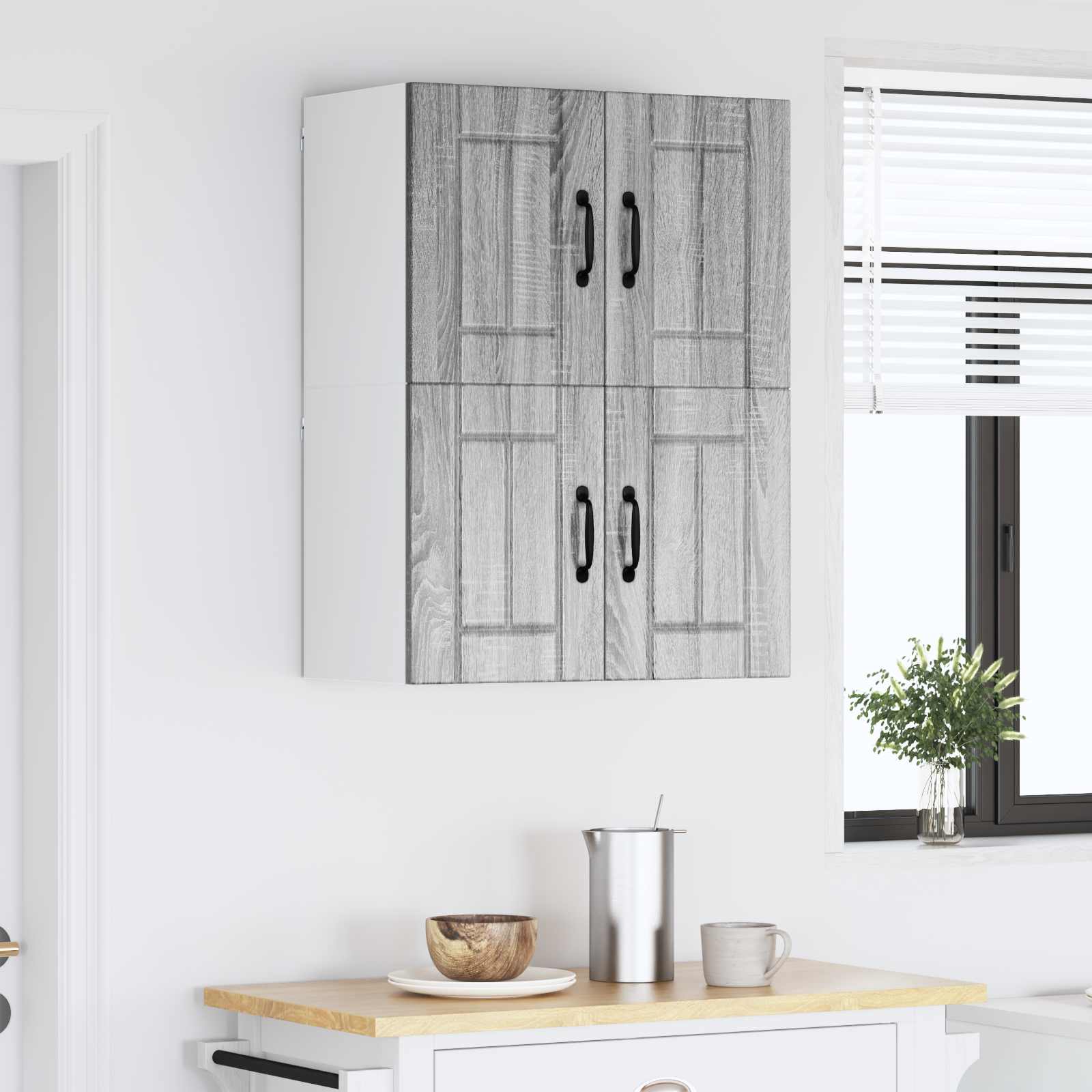 Nástěnná Skříňka Lucca 2 Pcs Šedá Sonoma 60 X 31 X 40 Cm
