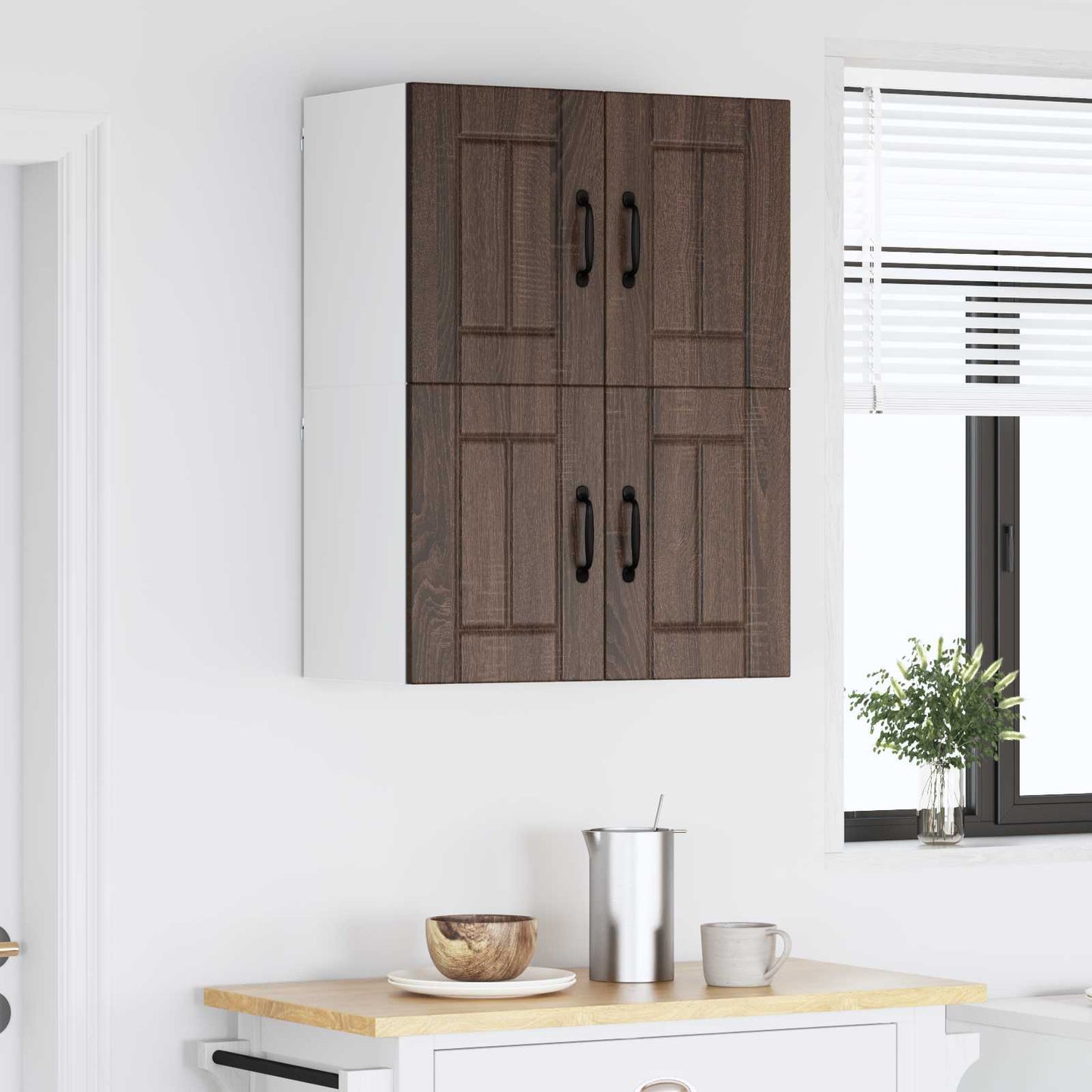 Nástěnná Skříňka Lucca 2 Pcs Hnědý Dub 60 X 31 X 40 Cm