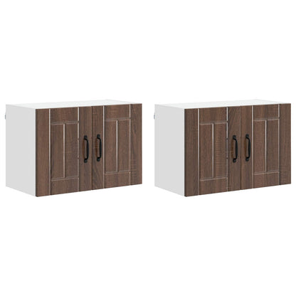 Nástěnná Skříňka Lucca 2 Pcs Hnědý Dub 60 X 31 X 40 Cm