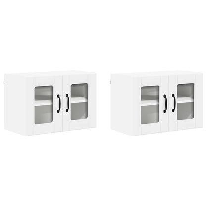 Nástěnná Skleněná Skříň Lucca 2 Pcs Bílá 60 X 31 X 40 Cm
