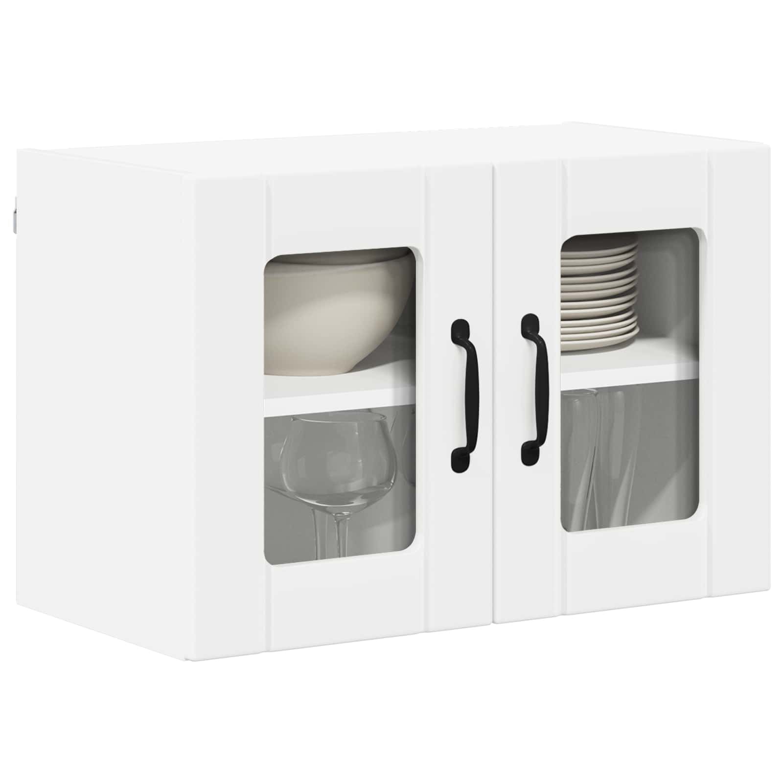 Nástěnná Skleněná Skříň Lucca 2 Pcs Bílá 60 X 31 X 40 Cm