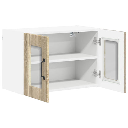 Nástěnná Skleněná Skříň Lucca 2 Pcs Dub Sonoma 60 X 31 X 40 Cm