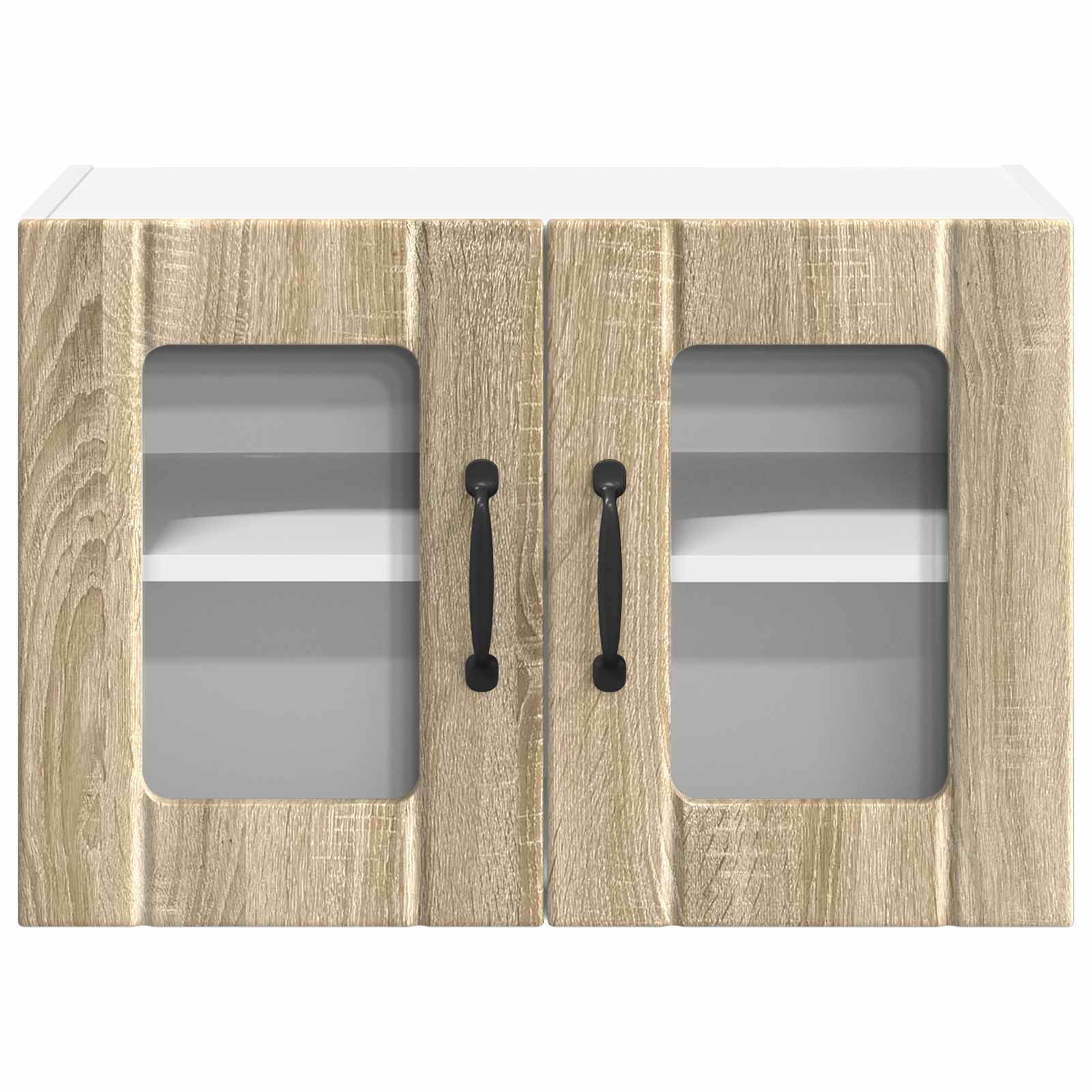 Nástěnná Skleněná Skříň Lucca 2 Pcs Dub Sonoma 60 X 31 X 40 Cm