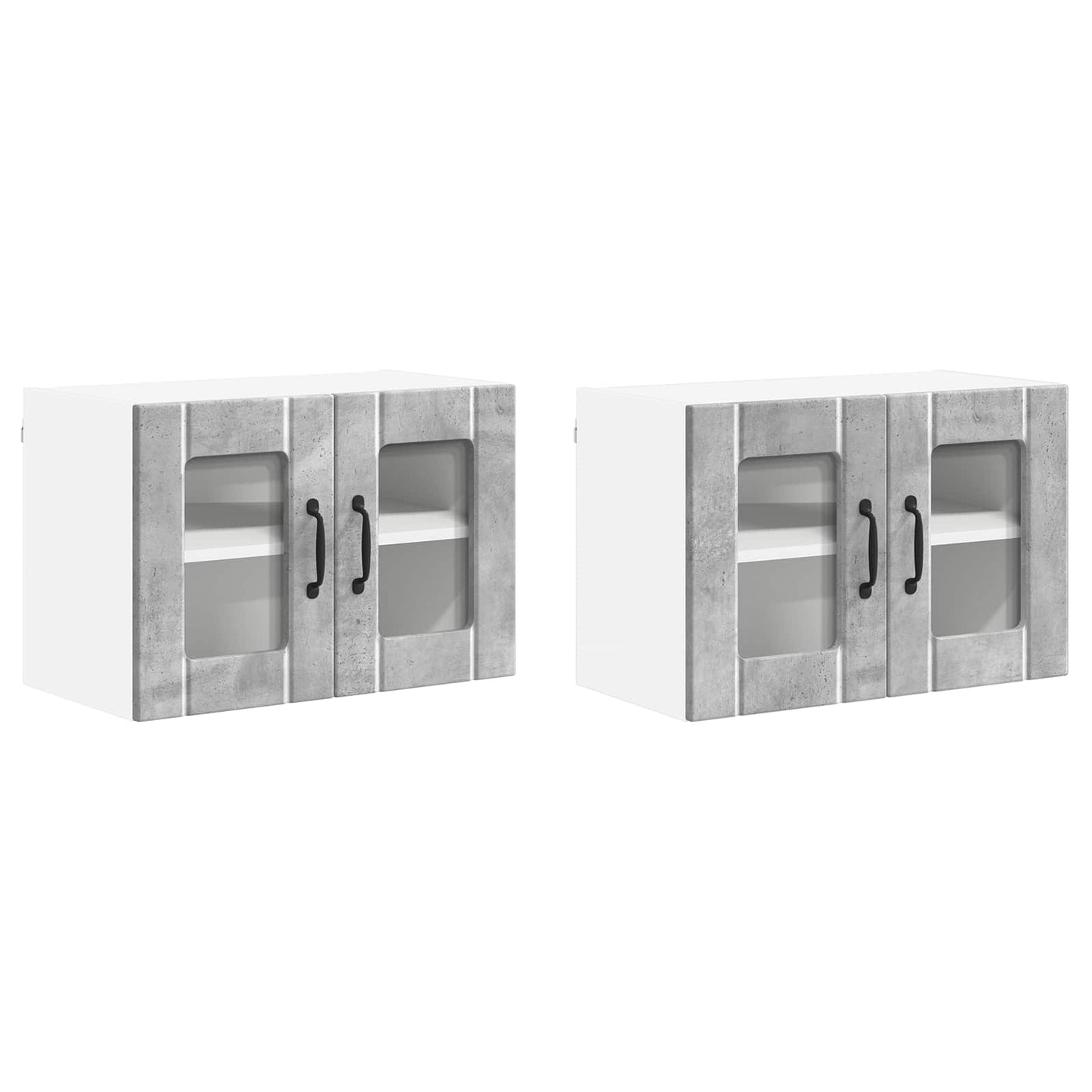 Nástěnná Skleněná Skříň Lucca 2 Pcs Betonově Šedá