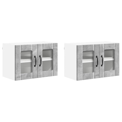 Nástěnná Skleněná Skříň Lucca 2 Pcs Betonově Šedá