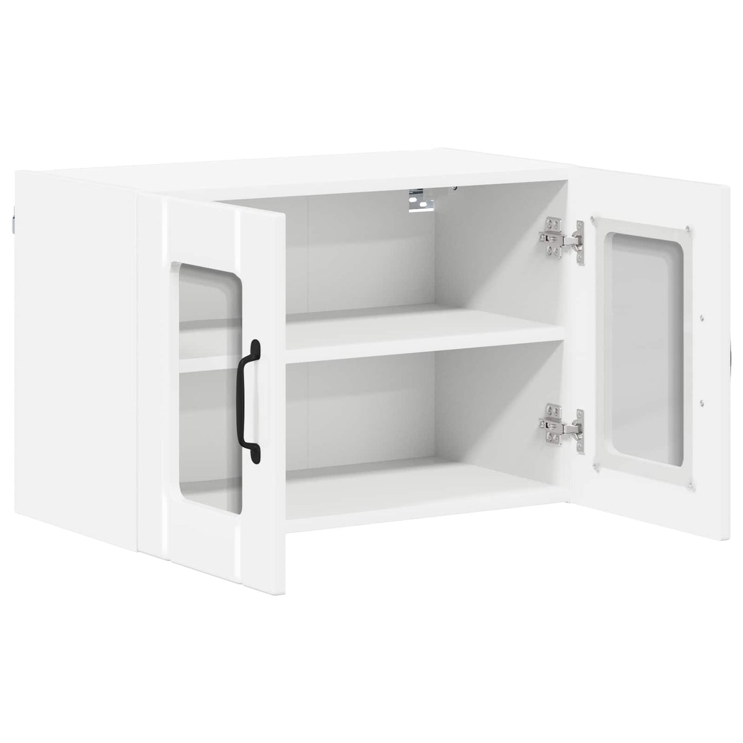 Nástěnná Skleněná Skříň Lucca 2 Pcs Bílá S Vysokým Leskem