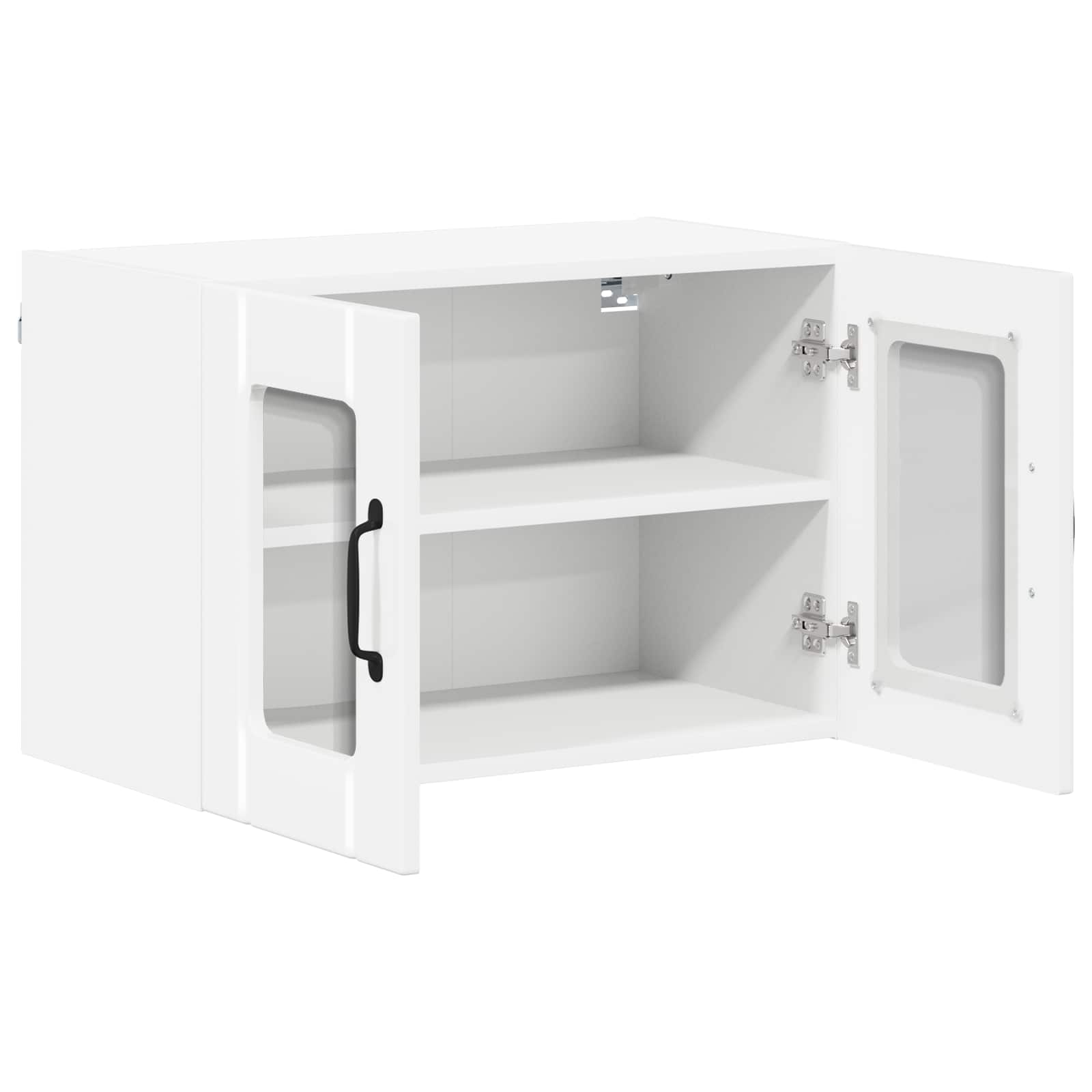 Nástěnná Skleněná Skříň Lucca 2 Pcs Bílá S Vysokým Leskem