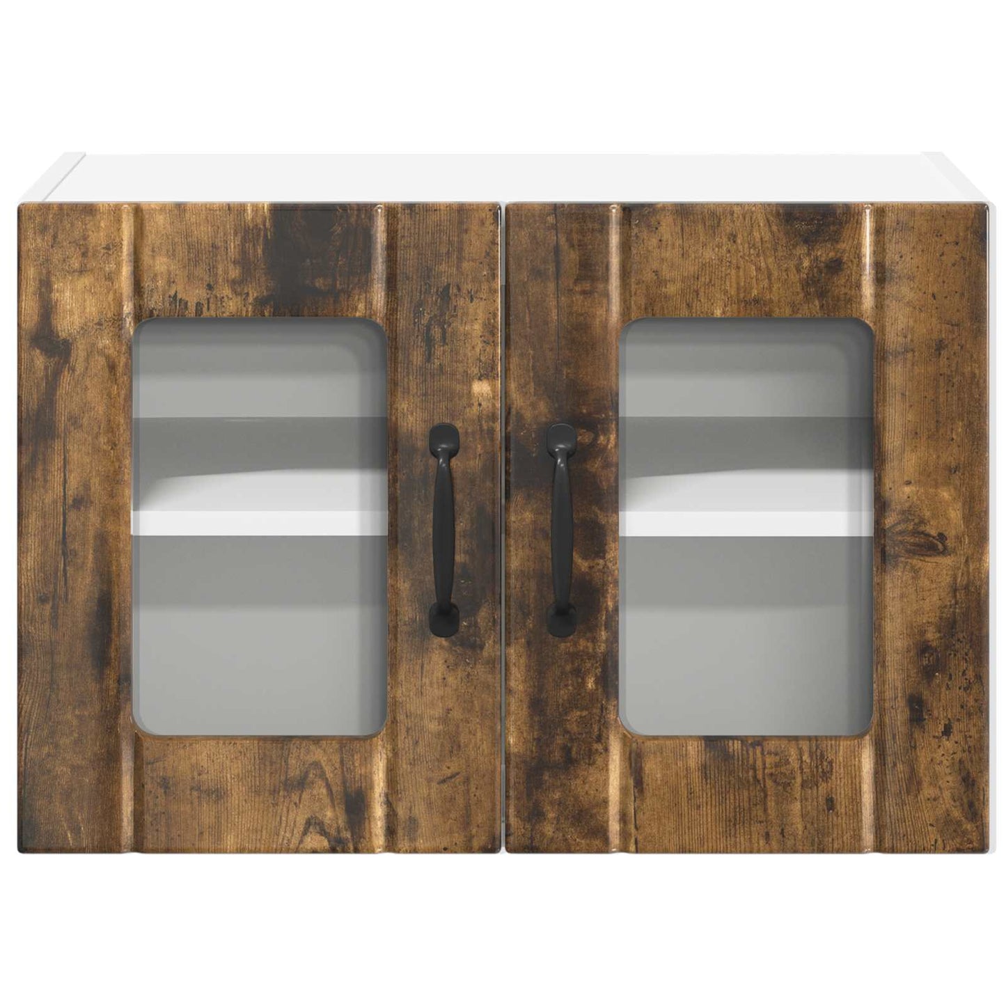 Nástěnná Skleněná Skříň Lucca 2 Pcs Kouřový Dub 60 X 31 X 40 Cm