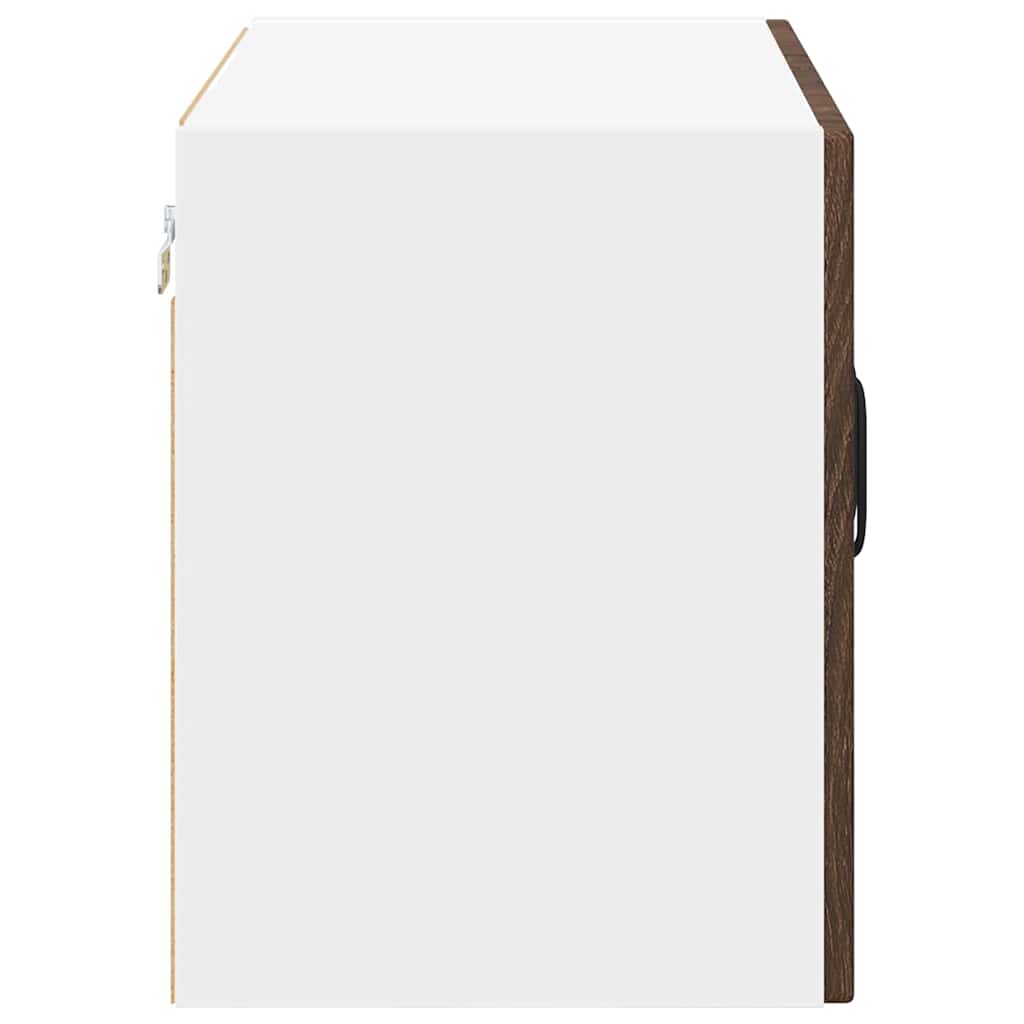 Nástěnná Skleněná Skříň Lucca 2 Pcs Hnědý Dub 60 X 31 X 40 Cm
