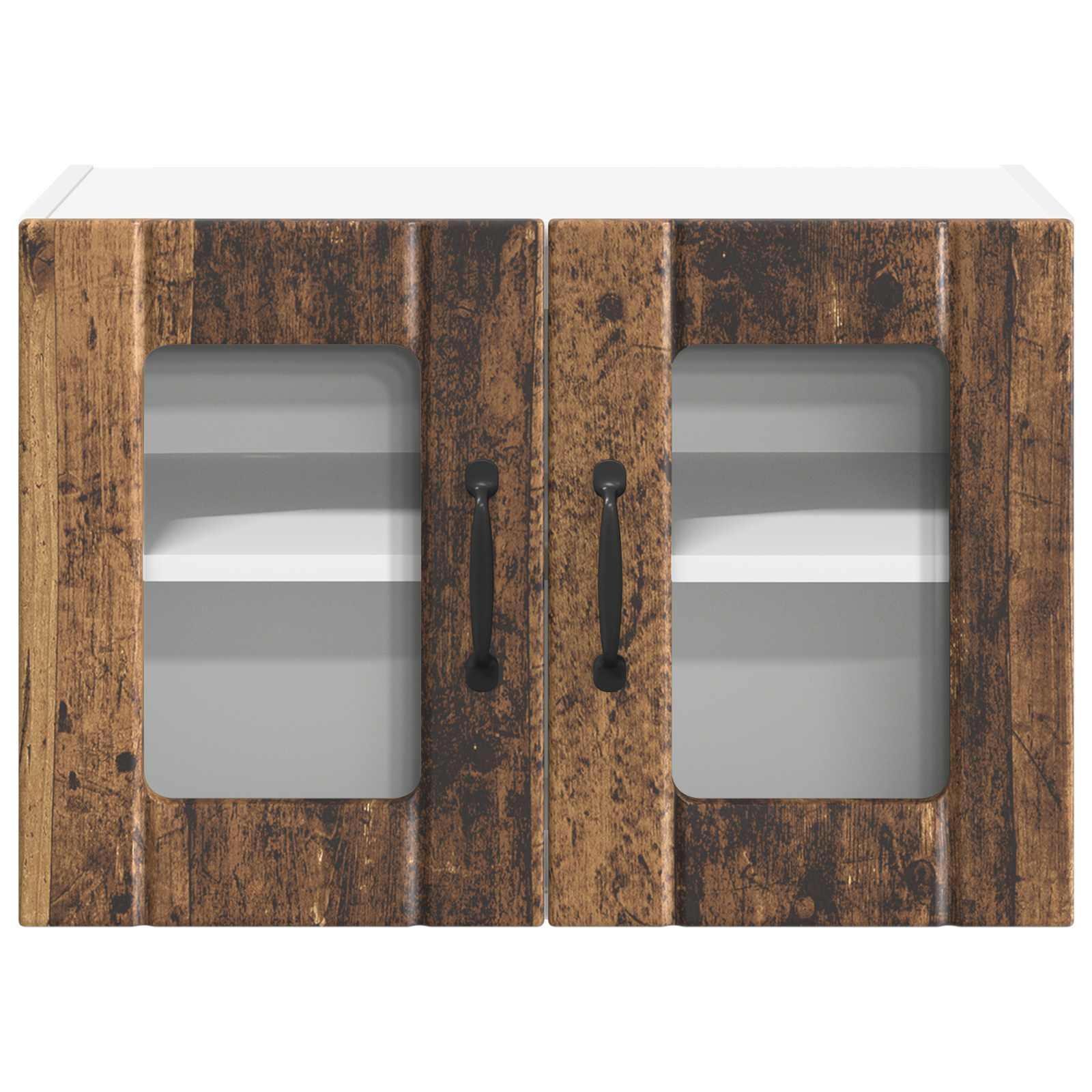 Nástěnná Skleněná Skříň Lucca 2 Pcs Staré Dřevo 60 X 31 X 40 Cm