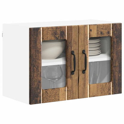 Nástěnná Skleněná Skříň Lucca 2 Pcs Staré Dřevo 60 X 31 X 40 Cm