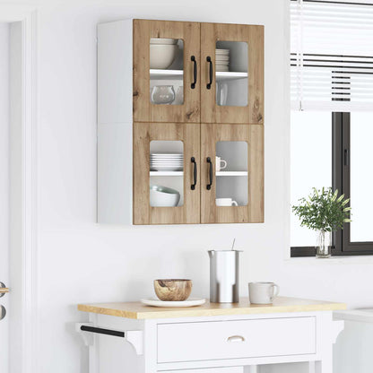 Nástěnná Skleněná Skříň Lucca 2 Pcs Dub Artisan