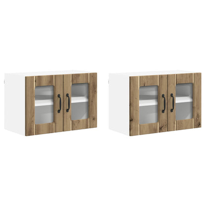 Nástěnná Skleněná Skříň Lucca 2 Pcs Dub Artisan
