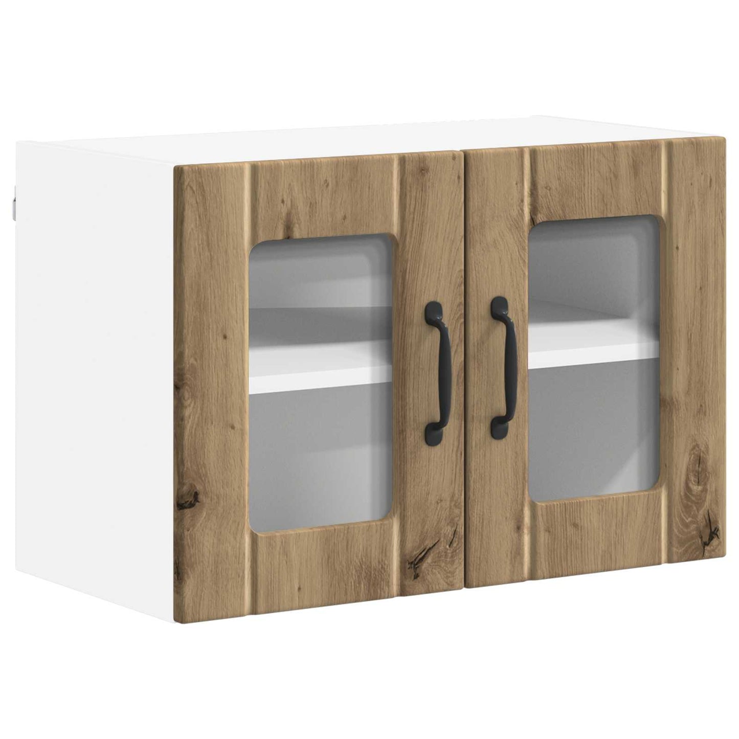 Nástěnná Skleněná Skříň Lucca 2 Pcs Dub Artisan