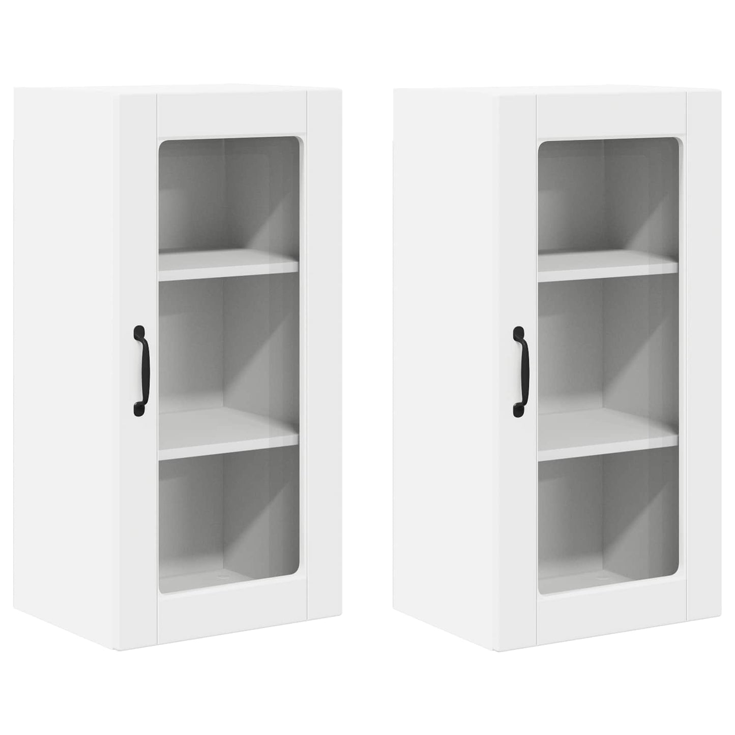 Nástěnná Skleněná Skříň Lucca 2 Pcs Bílá 40 X 31 X 80 Cm