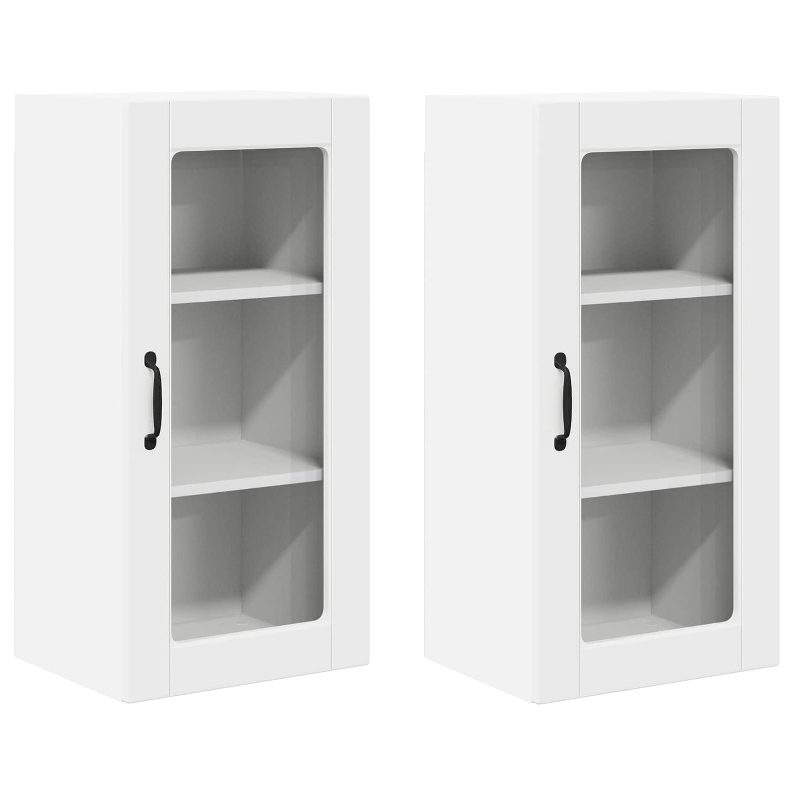 Nástěnná Skleněná Skříň Lucca 2 Pcs Bílá 40 X 31 X 80 Cm