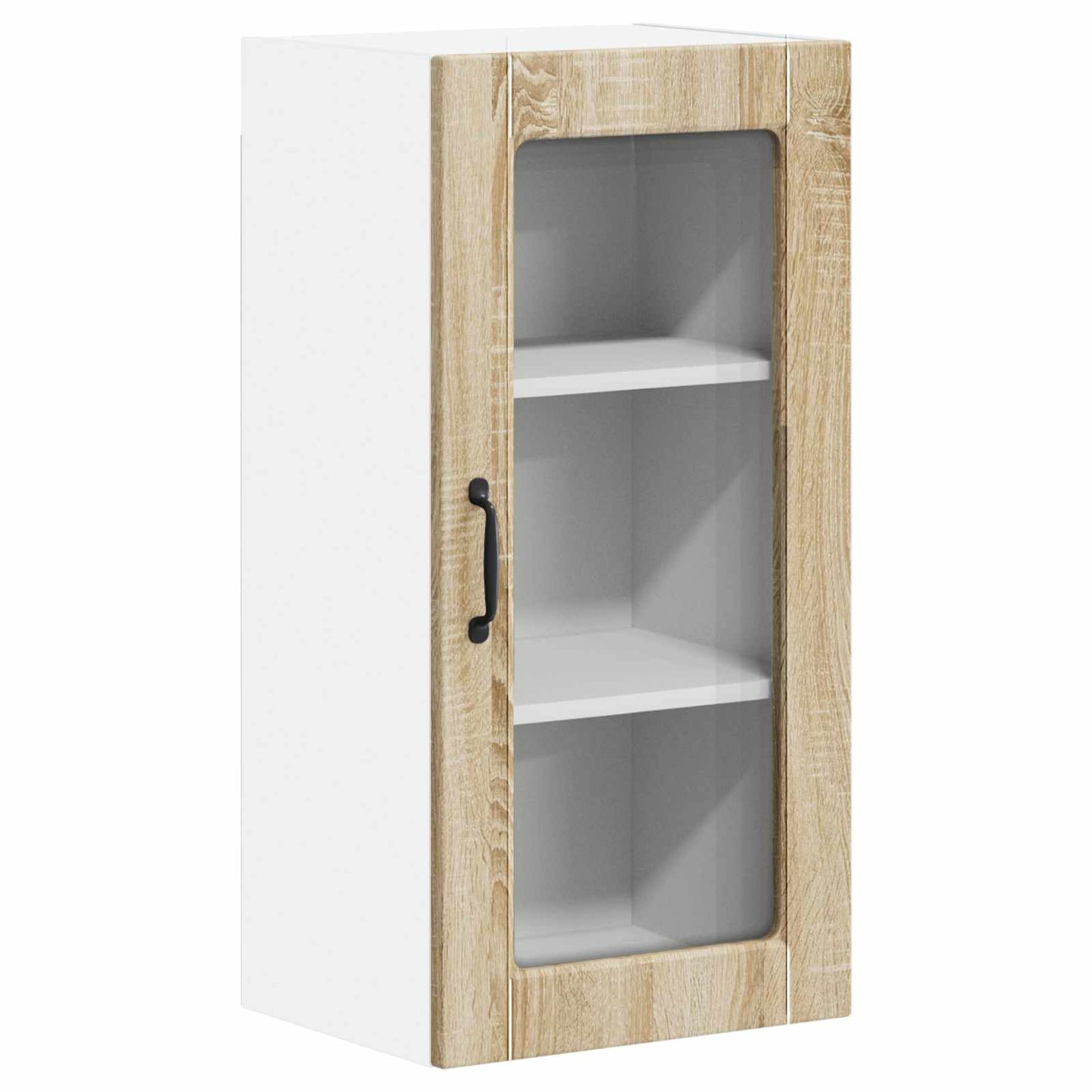 Nástěnná Skleněná Skříň Lucca 2 Pcs Dub Sonoma 40 X 31 X 80 Cm