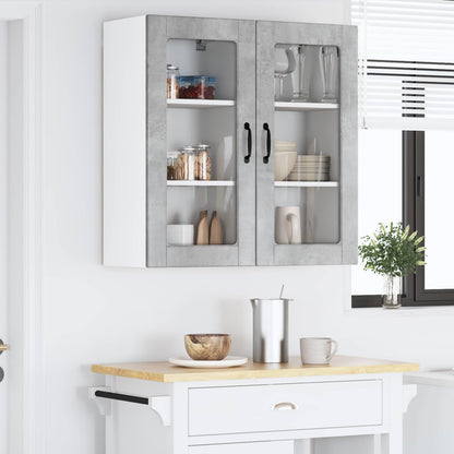 Nástěnná Skleněná Skříň Lucca 2 Pcs Betonově Šedá