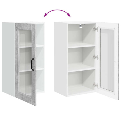 Nástěnná Skleněná Skříň Lucca 2 Pcs Betonově Šedá