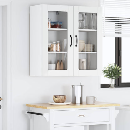 Nástěnná Skleněná Skříň Lucca 2 Pcs Bílá S Vysokým Leskem