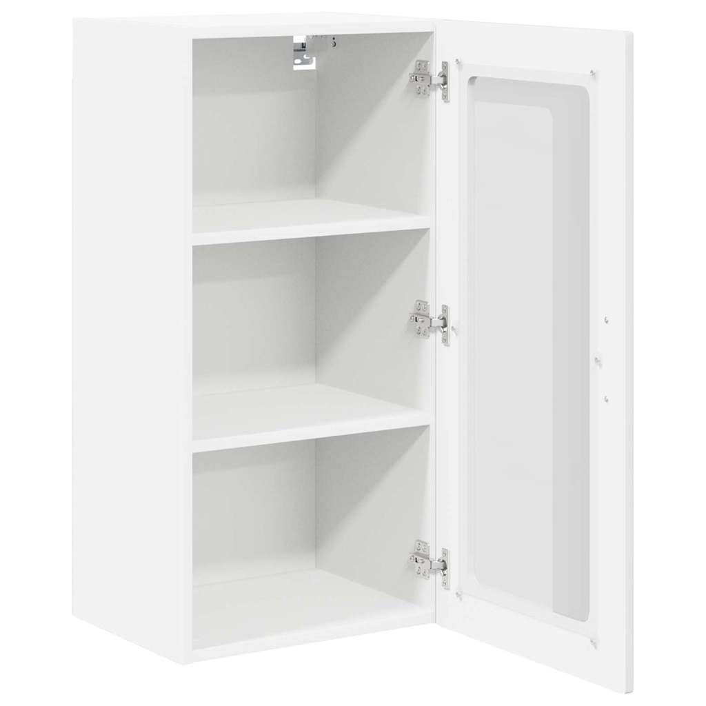 Nástěnná Skleněná Skříň Lucca 2 Pcs Bílá S Vysokým Leskem