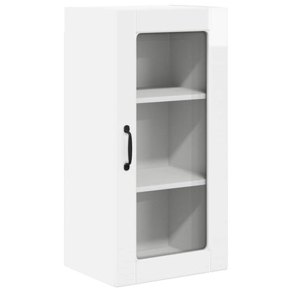 Nástěnná Skleněná Skříň Lucca 2 Pcs Bílá S Vysokým Leskem