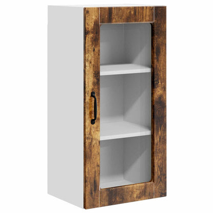 Nástěnná Skleněná Skříň Lucca 2 Pcs Kouřový Dub 40 X 31 X 80 Cm