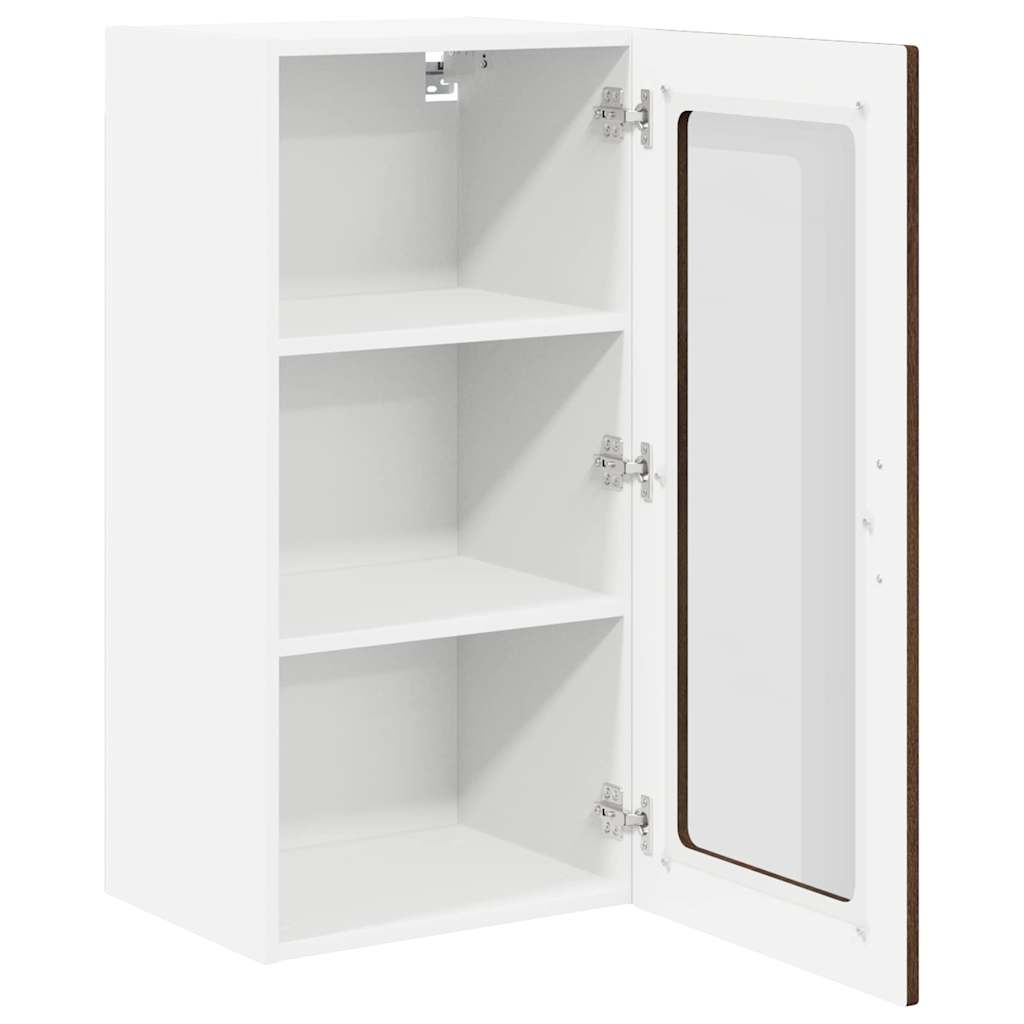 Nástěnná Skleněná Skříň Lucca 2 Pcs Hnědý Dub 40 X 31 X 80 Cm