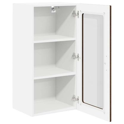 Nástěnná Skleněná Skříň Lucca 2 Pcs Hnědý Dub 40 X 31 X 80 Cm