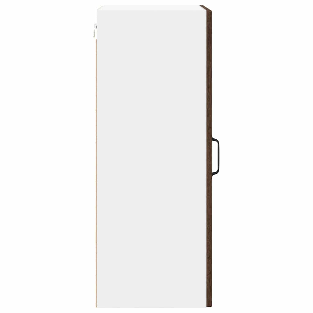 Nástěnná Skleněná Skříň Lucca 2 Pcs Hnědý Dub 40 X 31 X 80 Cm