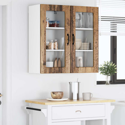 Nástěnná Skleněná Skříň Lucca 2 Pcs Staré Dřevo 40 X 31 X 80 Cm