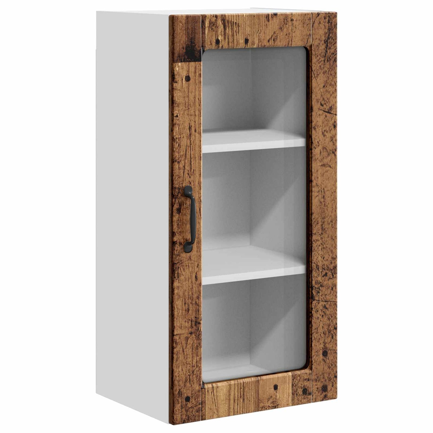 Nástěnná Skleněná Skříň Lucca 2 Pcs Staré Dřevo 40 X 31 X 80 Cm