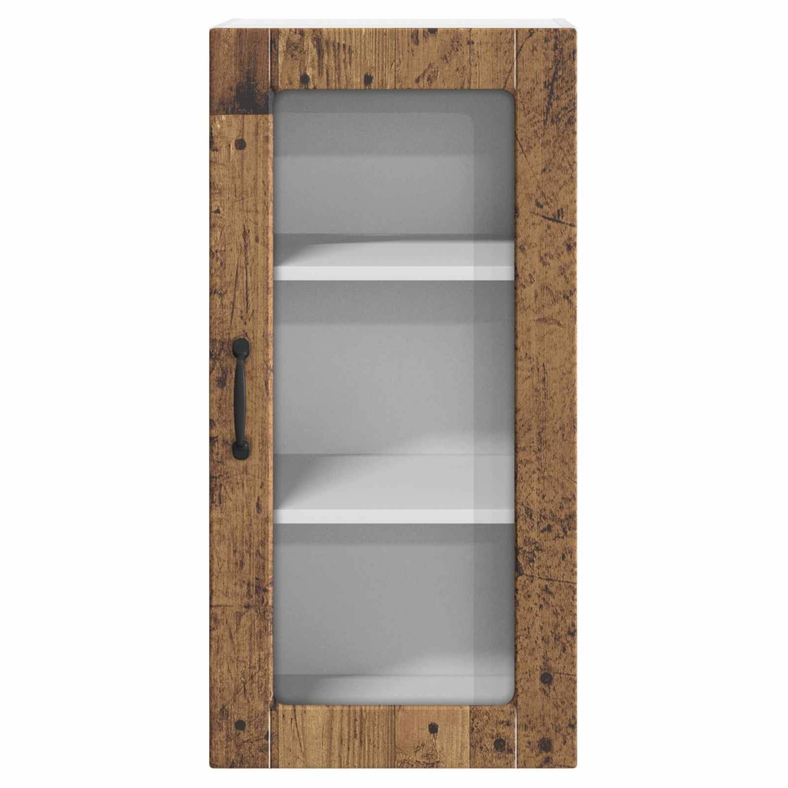Nástěnná Skleněná Skříň Lucca 2 Pcs Staré Dřevo 40 X 31 X 80 Cm
