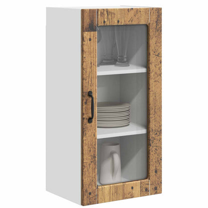 Nástěnná Skleněná Skříň Lucca 2 Pcs Staré Dřevo 40 X 31 X 80 Cm