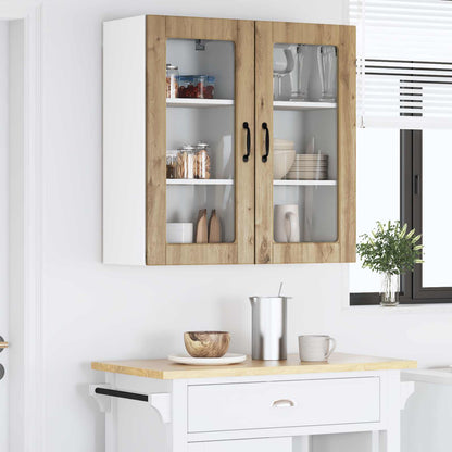Nástěnná Skleněná Skříň Lucca 2 Pcs Dub Artisan