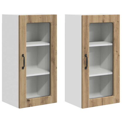 Nástěnná Skleněná Skříň Lucca 2 Pcs Dub Artisan