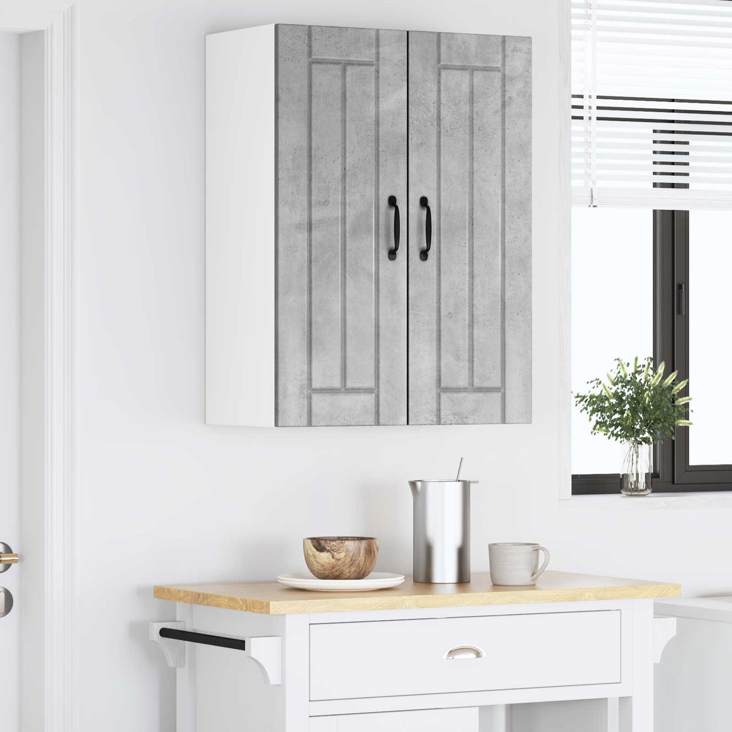 Nástěnná Skříňka Lucca 2 Pcs Betonově Šedá 30 X 31 X 80 Cm
