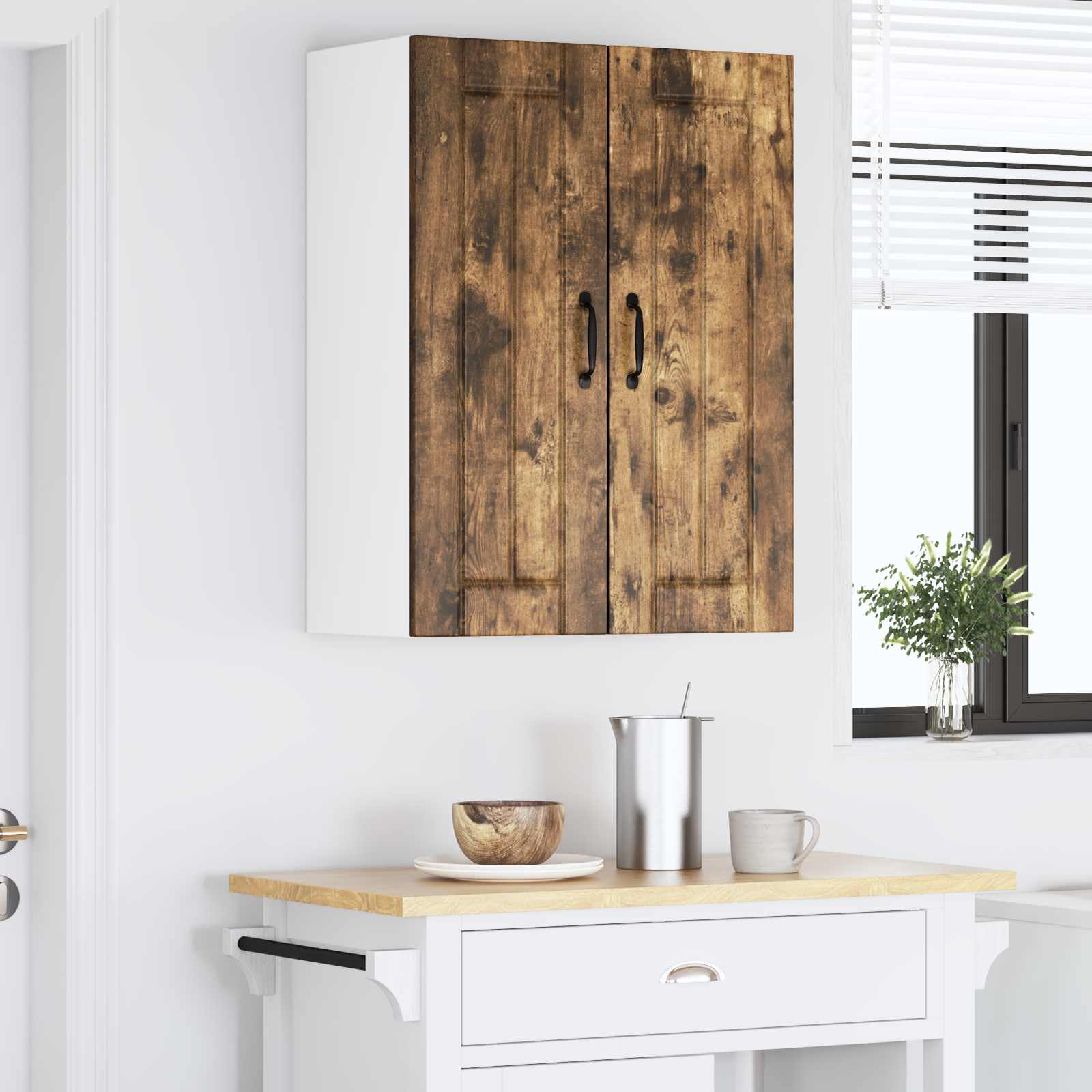 Nástěnná Skříňka Lucca 2 Pcs Kouřový Dub 30 X 31 X 80 Cm