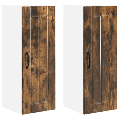 Nástěnná Skříňka Lucca 2 Pcs Kouřový Dub 30 X 31 X 80 Cm