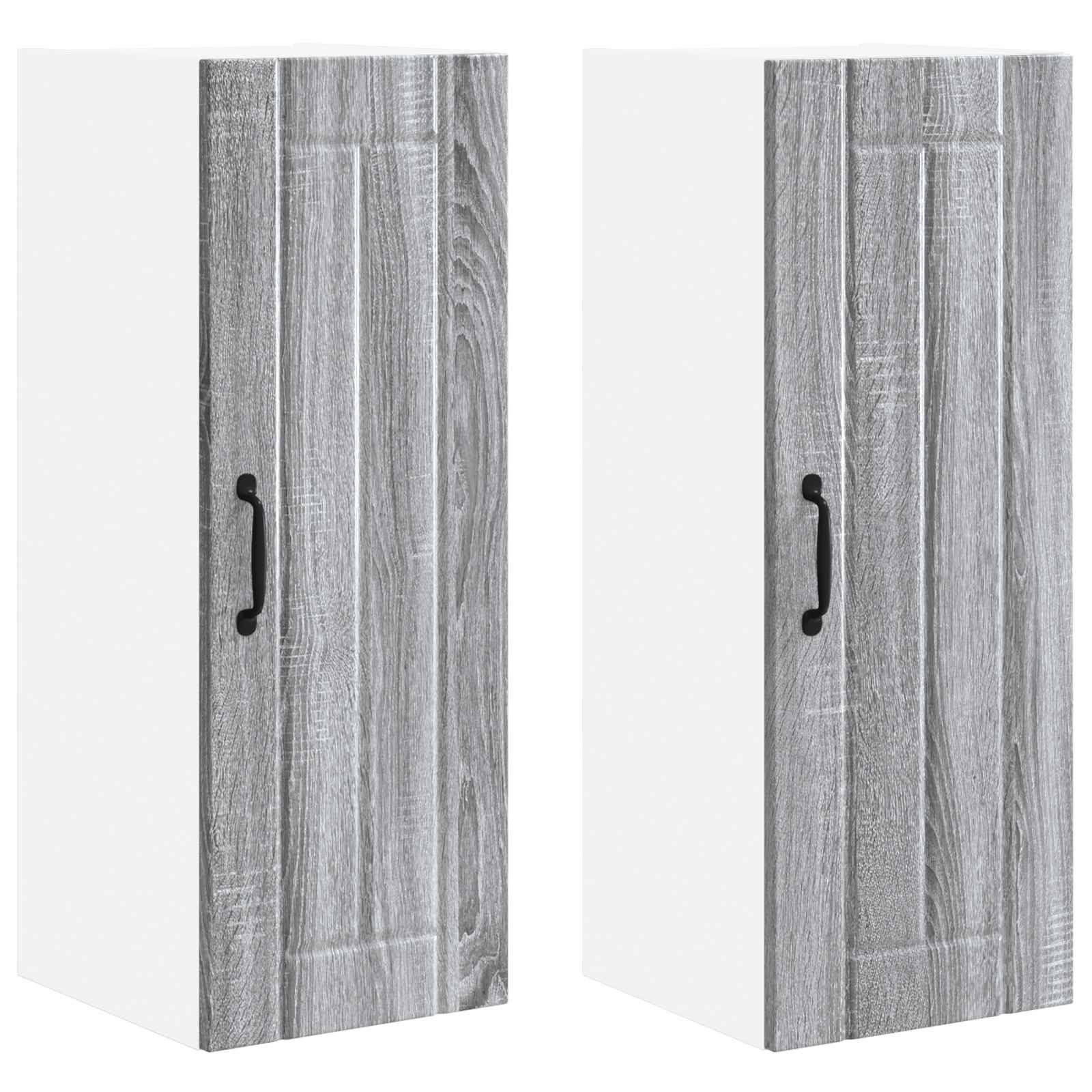 Nástěnná Skříňka Lucca 2 Pcs Šedá Sonoma 30 X 31 X 80 Cm