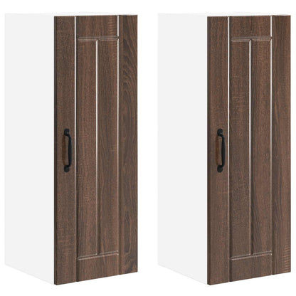 Nástěnná Skříňka Lucca 2 Pcs Hnědý Dub 30 X 31 X 80 Cm