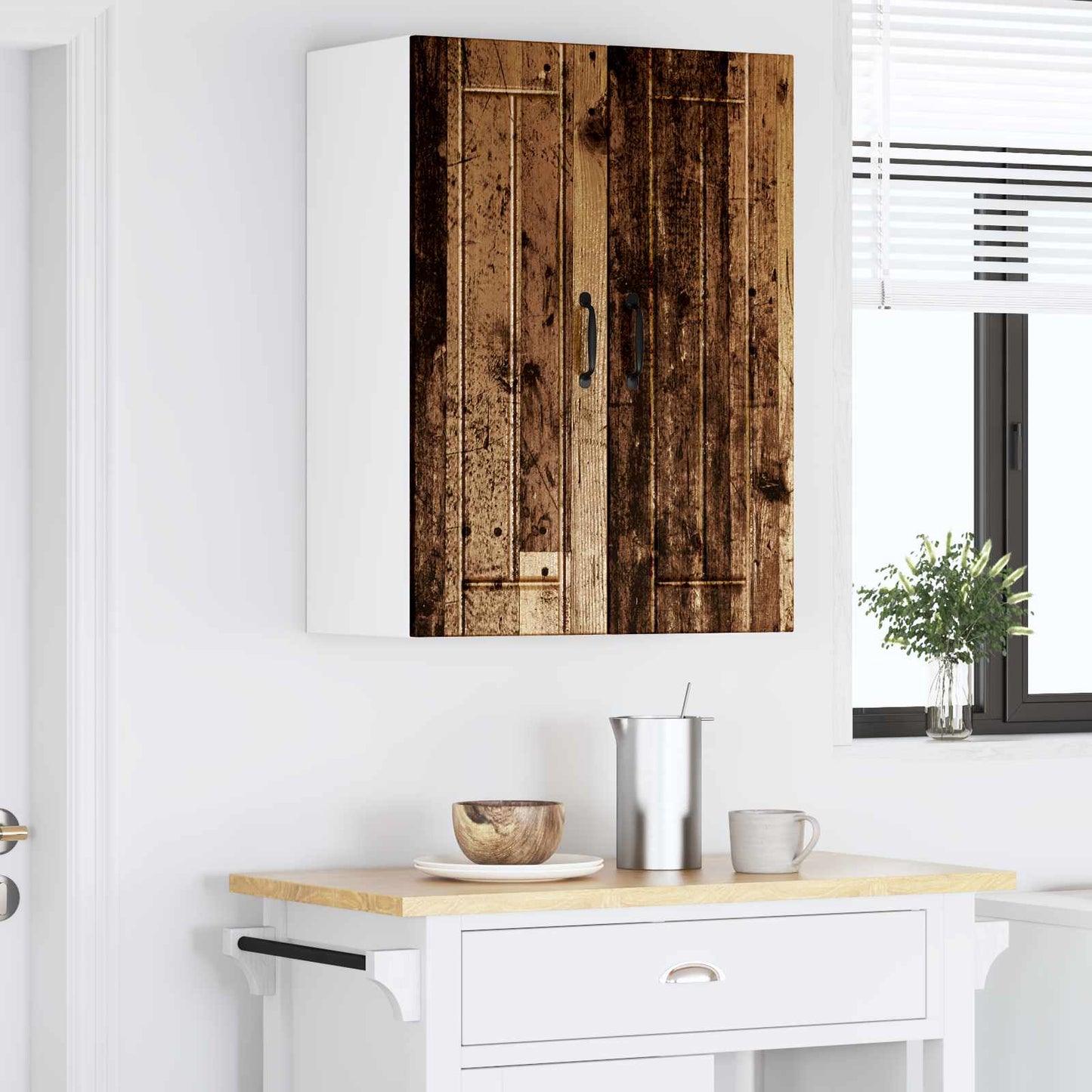 Nástěnná Skříňka Lucca 2 Pcs Staré Dřevo 30 X 31 X 80 Cm