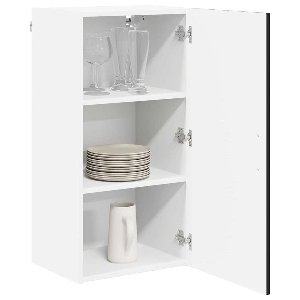 Nástěnná Skříňka Lucca Černá 40 X 31 X 80 Cm Kompozitní Dřevo