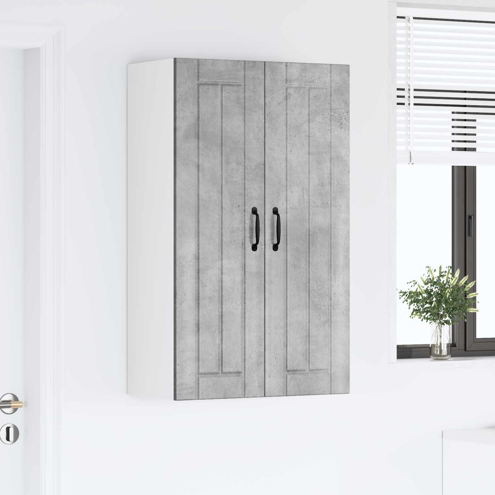 Nástěnná Skříňka Lucca Betonově Šedá 60 X 31 X 100 Cm
