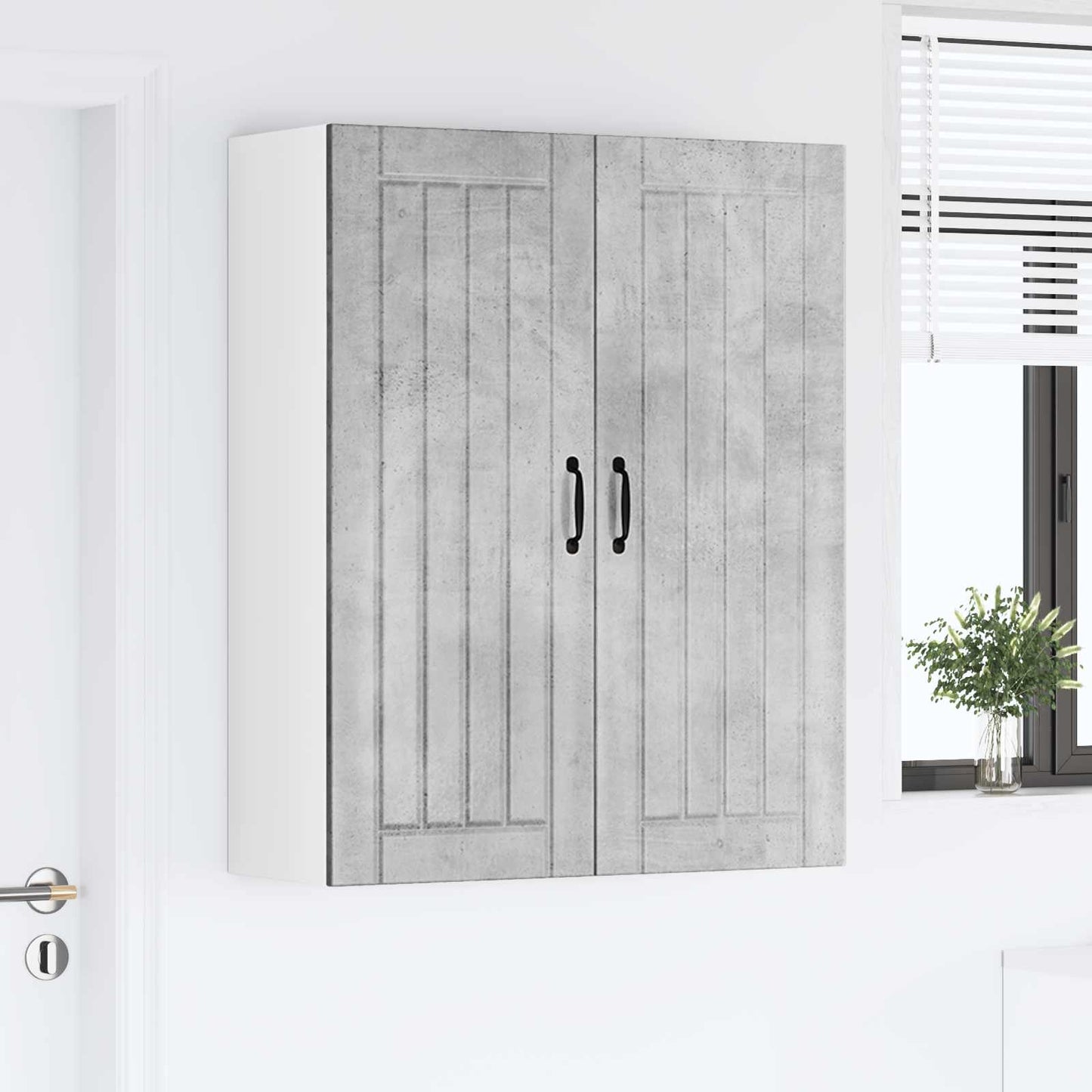 Nástěnná Skříňka Lucca Betonově Šedá 80 X 31 X 100 Cm