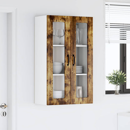 Nástěnná Skleněná Skříň Lucca Kouřový Dub 60 X 31 X 100 Cm