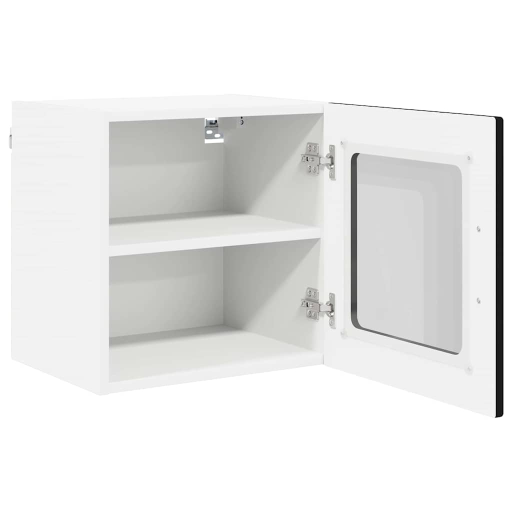 Nástěnná Skleněná Skříň Porto 2 Pcs Černá Kompozitní Dřevo
