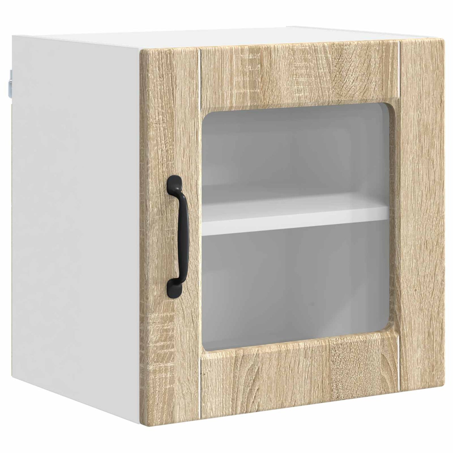 Nástěnná Skleněná Skříň Porto 2 Pcs Sonoma Dub Kompozitní Dřevo