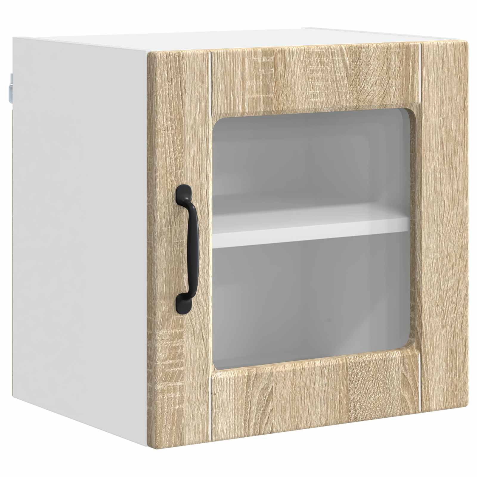 Nástěnná Skleněná Skříň Porto 2 Pcs Sonoma Dub Kompozitní Dřevo