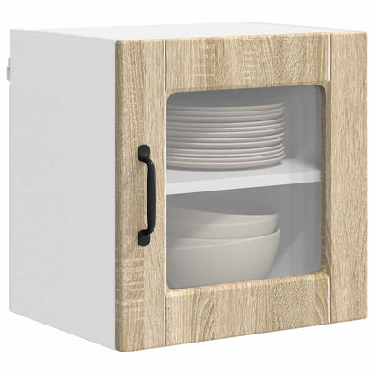 Nástěnná Skleněná Skříň Porto 2 Pcs Sonoma Dub Kompozitní Dřevo
